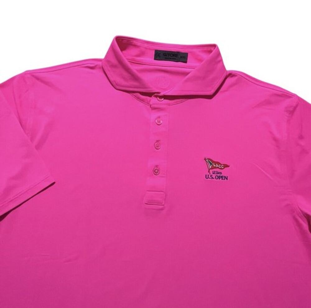 NWOT G/Fore Polo Shirt Mens Size XL Hot Pink Neon LACC Los Angeles Golf Club